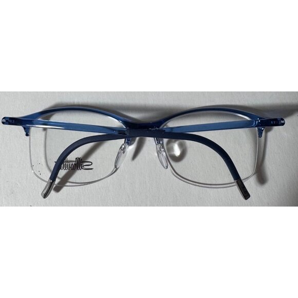 Silhouette SPX 1586 51-16 Womens Blue Half-Rim Eyeglasses Lightweight Frame - Picture 6 of 12